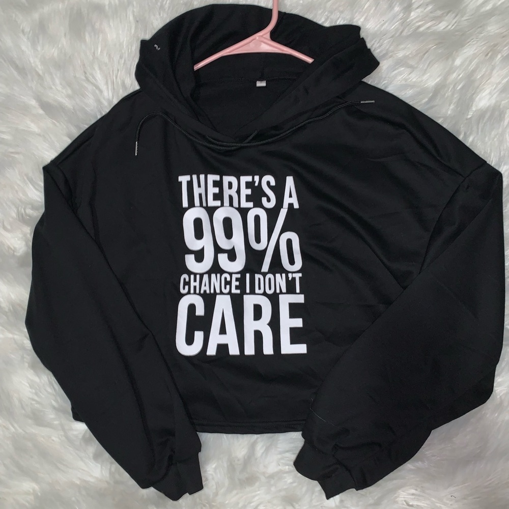 black graphic crop top sweatshirt